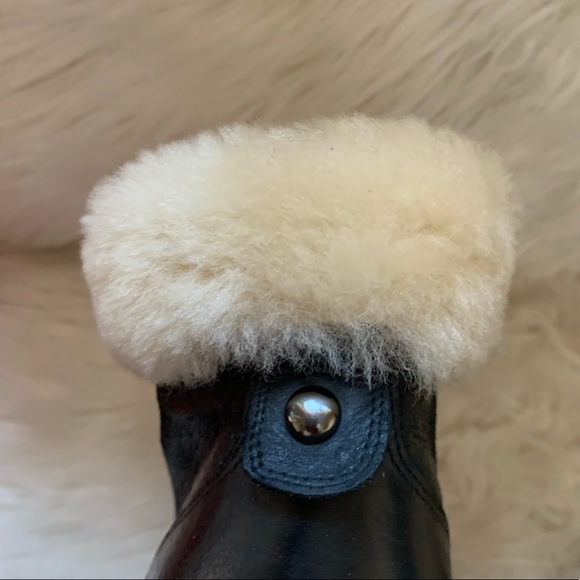 JEFFREY CAMPBELL Shearling Cuff Chunky Lace Up Leather Boots - Picture 11 of 13